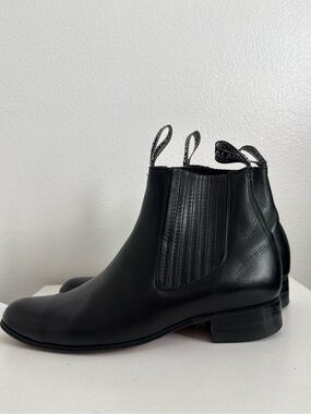 Alamos Black Leather Men’s Western Boots
